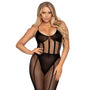 2 PC Net and opaque bodysuit and matching skirt OS Black - Royal Sins