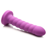 21X Soft Swirl Silicone Rechargeable Vibrator with Control - Violet - Royal Sins