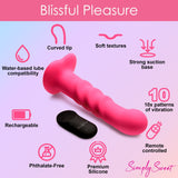 21X Vibrating Ribbed Silicone Dildo - Royal Sins