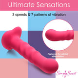 21X Vibrating Ribbed Silicone Dildo - Royal Sins