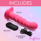 21X Vibrating Ribbed Silicone Dildo - Royal Sins