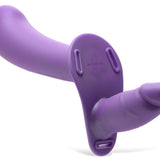 28X Double Diva 2 Inch Double Dildo with Harness and Remote Control - Purple - Royal Sins