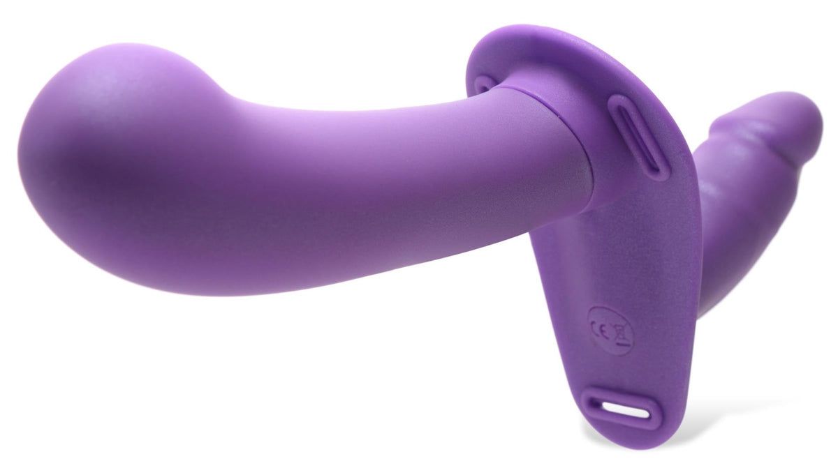 28X Double Diva 2 Inch Double Dildo with Harness and Remote Control - Purple - Royal Sins