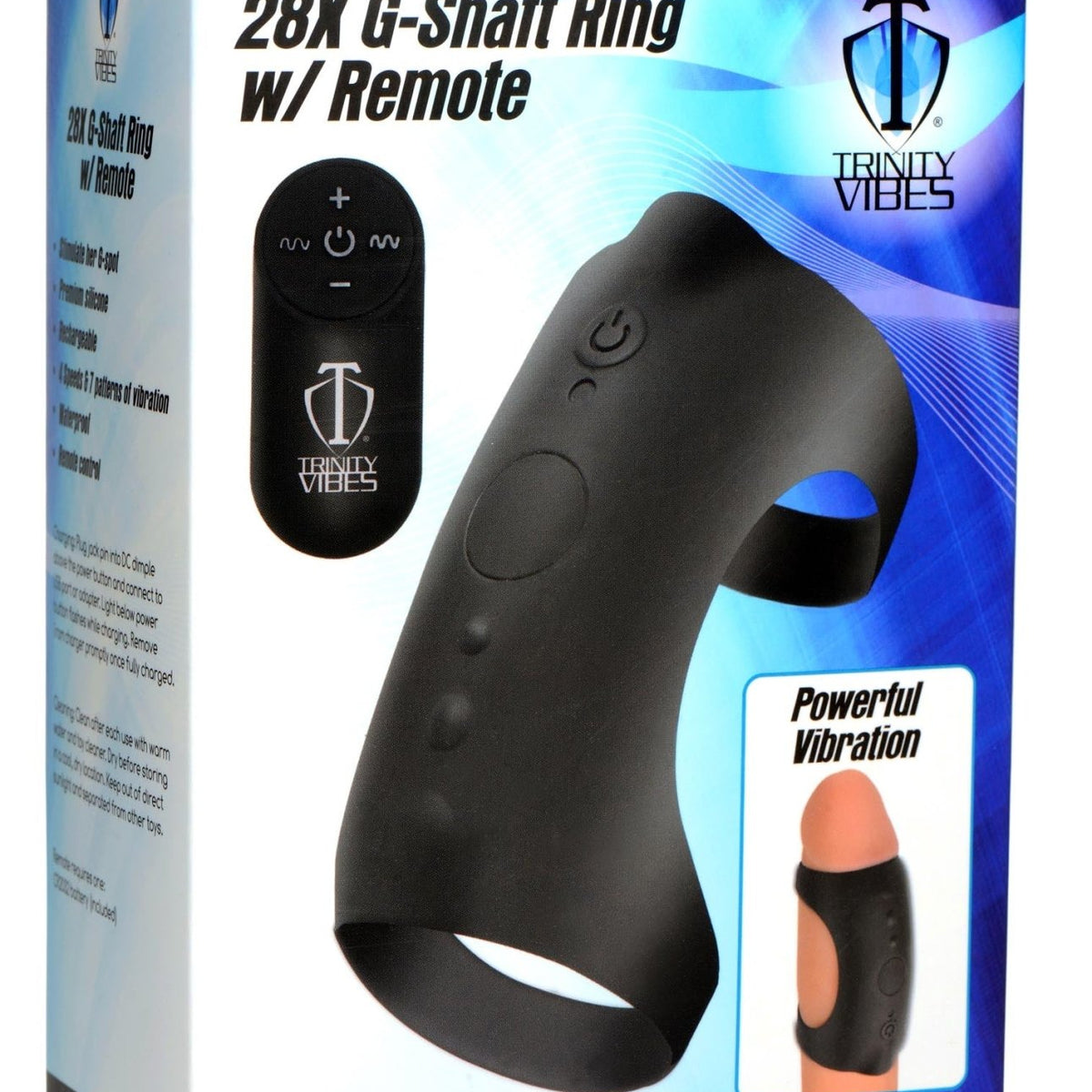 28X G - Shaft Silicone Ring with Remote Control - Royal Sins