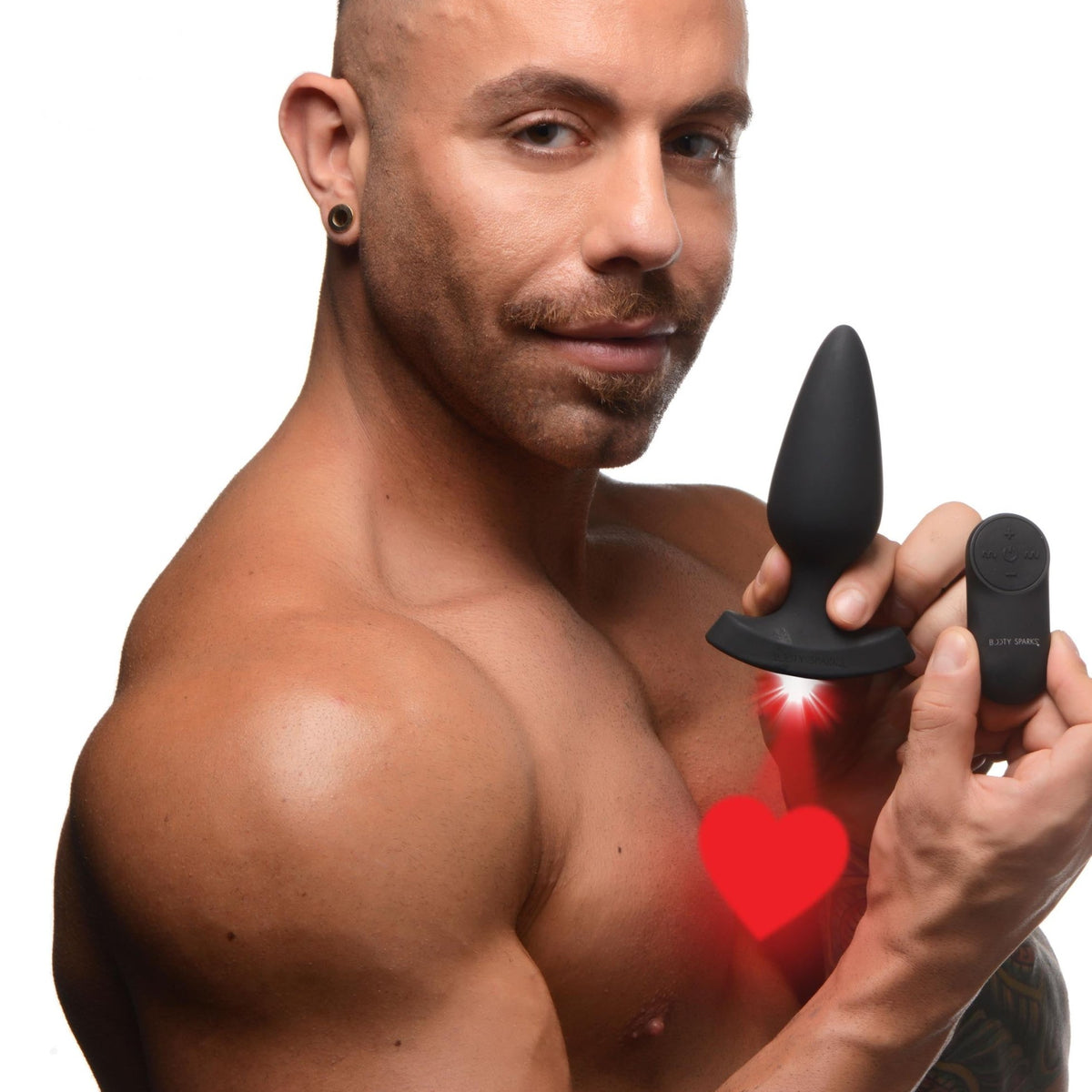 28X Laser Heart Silicone Anal Plug with Remote * Large - Royal Sins