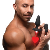 28X Laser Heart Silicone Anal Plug with Remote * Large - Royal Sins