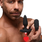 28X Laser Heart Silicone Anal Plug with Remote * Small - Royal Sins