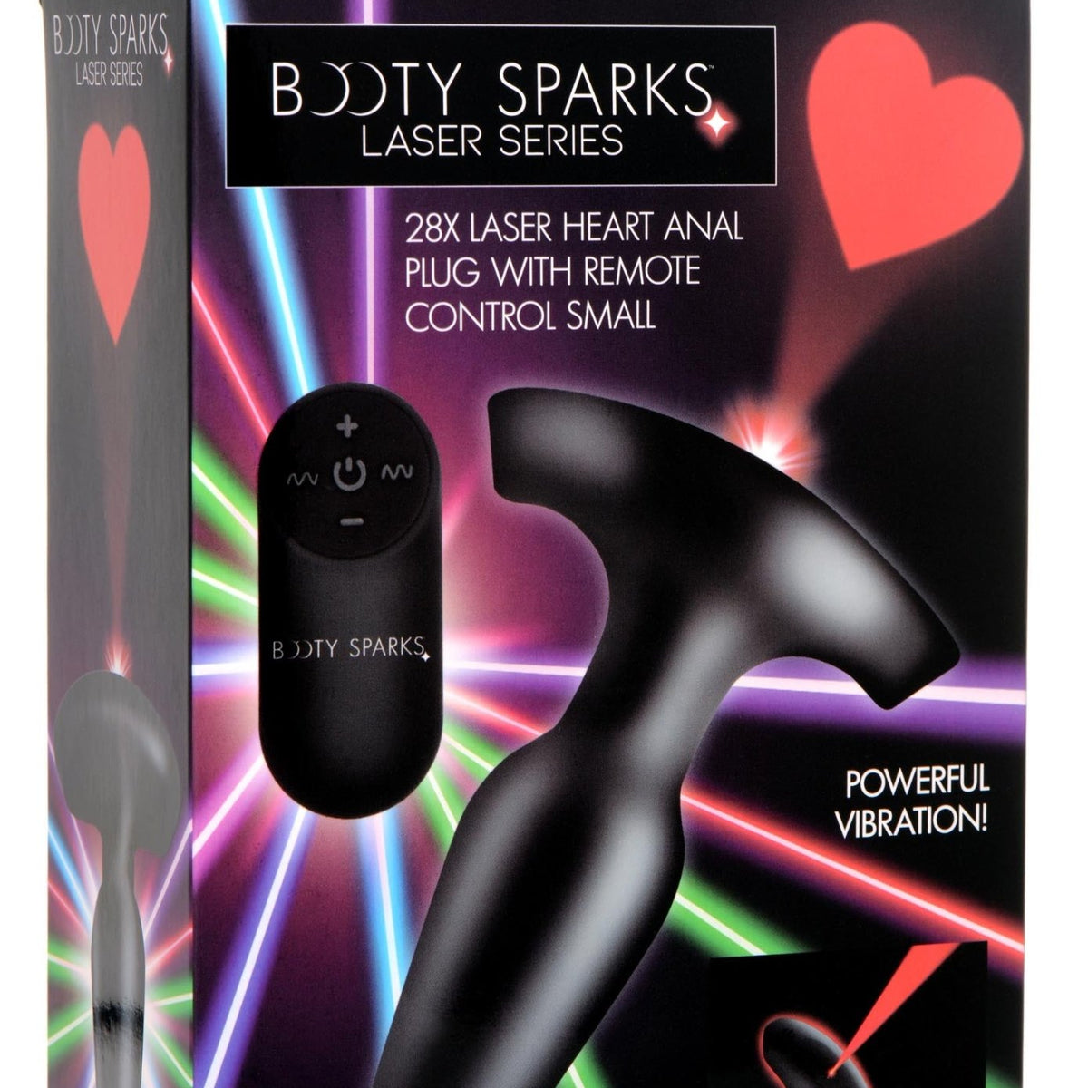 28X Laser Heart Silicone Anal Plug with Remote * Small - Royal Sins