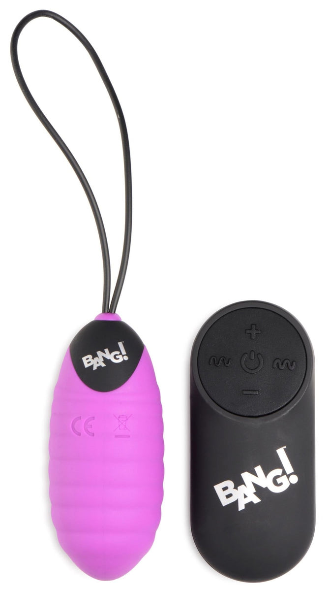 28X Ribbed Silicone Vibrating Egg with Remote Control - Royal Sins