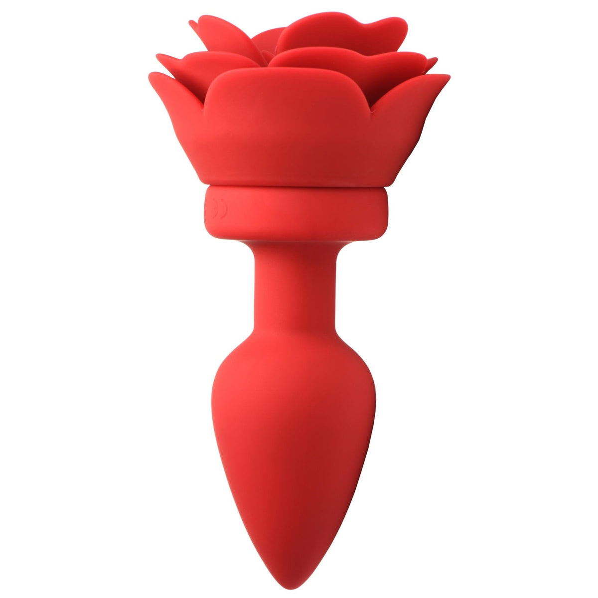 28X Silicone Vibrating Rose Anal Plug with Remote - Medium - Royal Sins