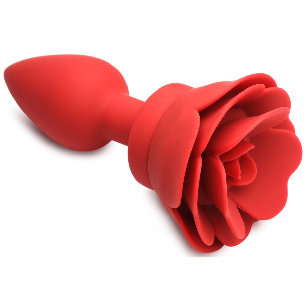 28X Silicone Vibrating Rose Anal Plug with Remote - Medium - Royal Sins