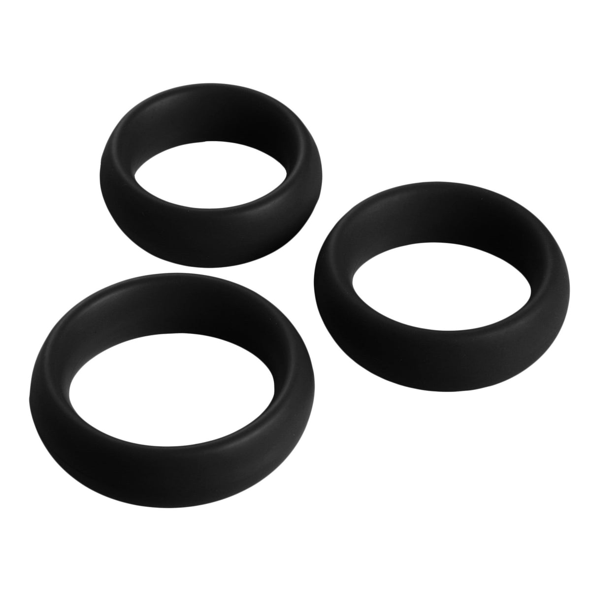 3 Piece Silicone Cock Ring Set - Black - Royal Sins