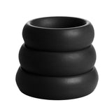 3 Piece Silicone Cock Ring Set - Black - Royal Sins