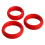 3 Piece Silicone Cock Ring Set - Red - Royal Sins