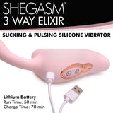 3 Way Elixir Sucking and Pulsing Vibrator - Royal Sins