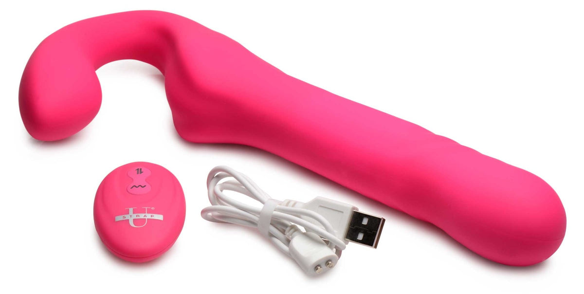 30X Thrusting and Vibrating Strapless Strap - On With Remote Control - Royal Sins