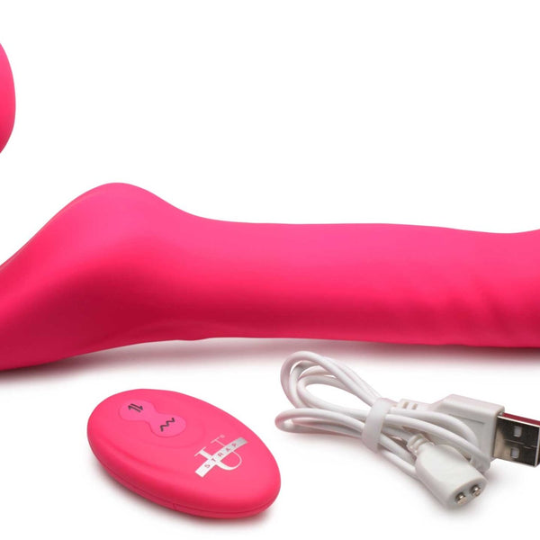 30X Thrusting and Vibrating Strapless Strap - On With Remote Control - Royal Sins