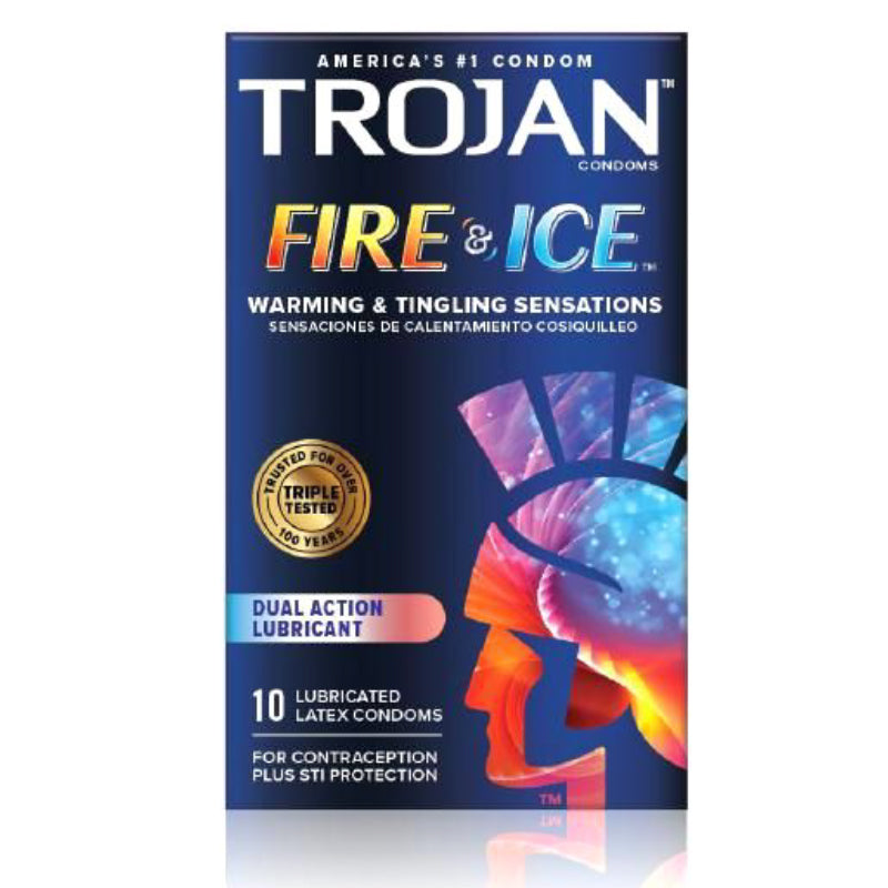 Trojan Fire & Ice Lubricated Latex Condoms