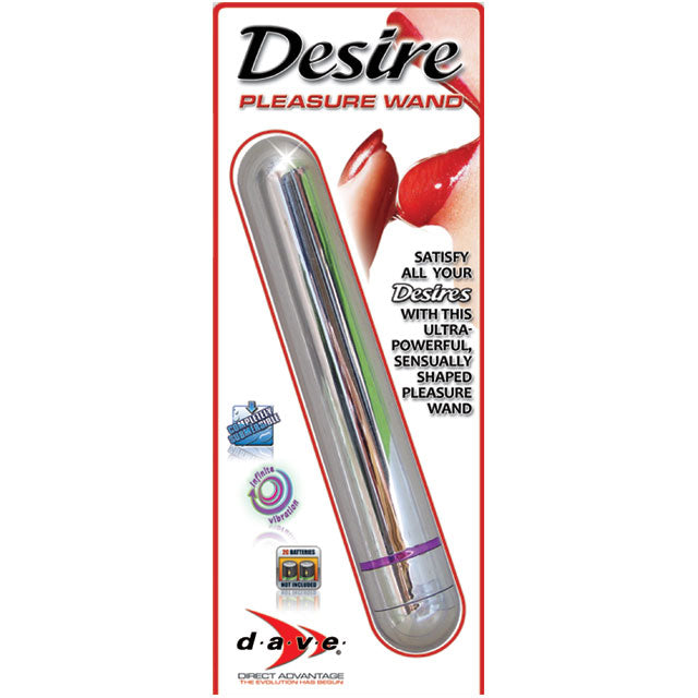 Desire Pleasure Wand Vibrator 8 Inches (Silver)