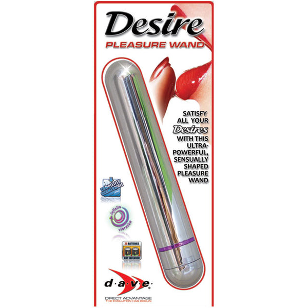 Desire Pleasure Wand Vibrator 8 Inches (Silver)