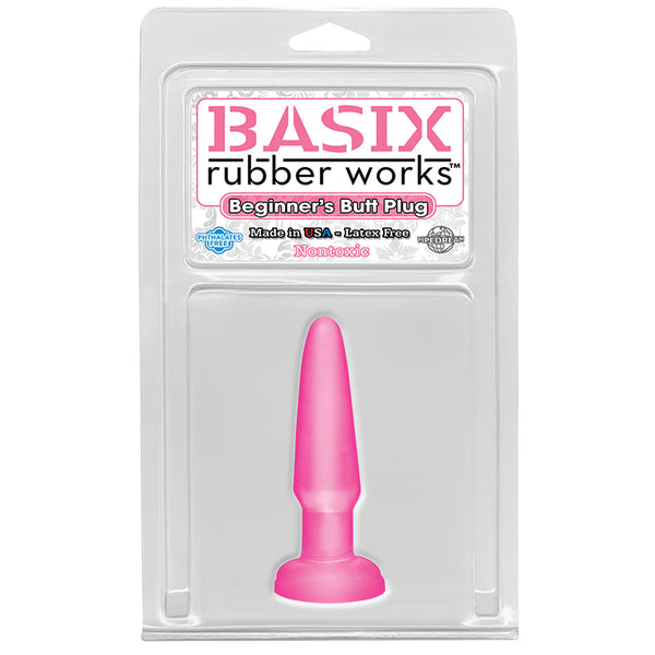 Basix Rubber Works - Beginners Butt Plug Pink