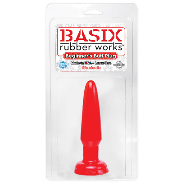 Basix Rubber Works - Beginners Butt Plug Red