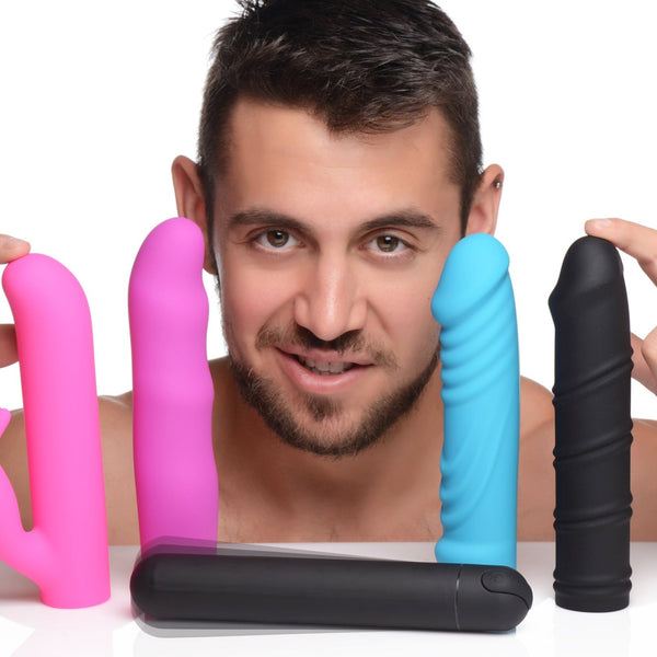 4 - In - 1 XL Silicone Bullet and Sleeves Kit - Royal Sins