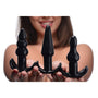 4 Piece Vibrating Anal Plug Set - Black - Royal Sins