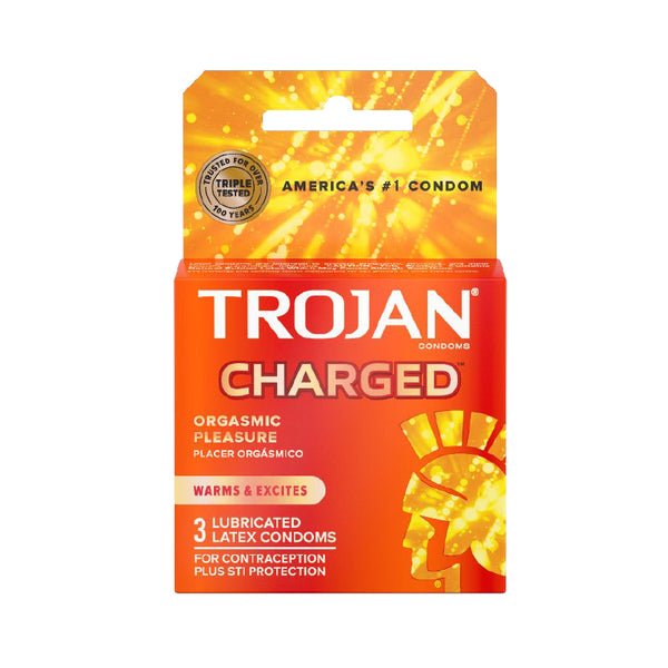 Trojan Charged w/Intensified Lubricant Condoms (3 pack)