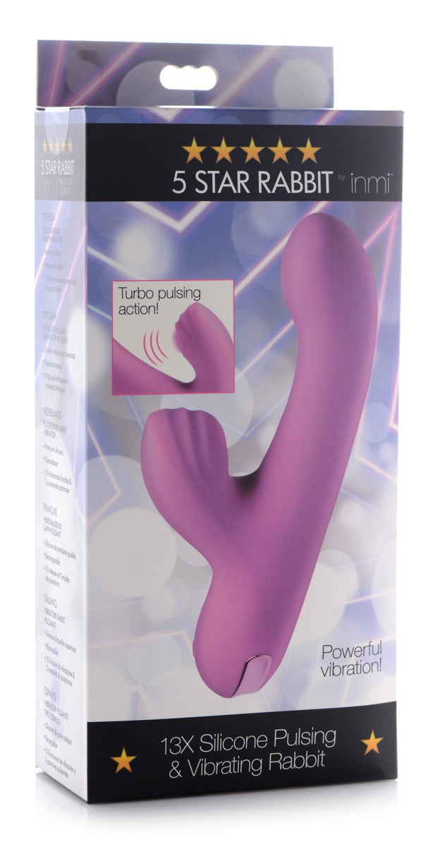 5 Star 13X Silicone Pulsing and Vibrating Rabbit - Pink - Royal Sins