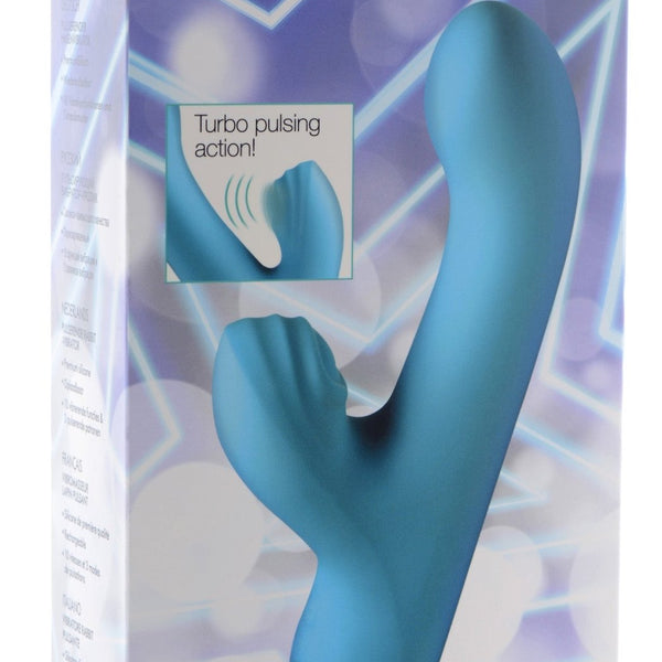 5 Star 13X Silicone Pulsing and Vibrating Rabbit - Teal - Royal Sins