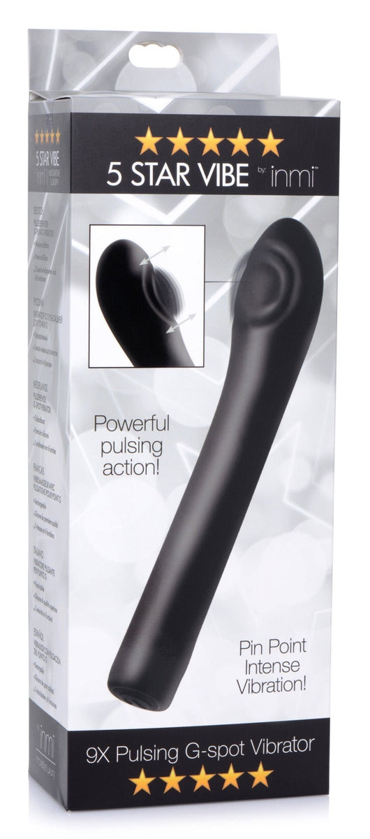 5 Star 9X Pulsing G - spot Silicone Vibrator - Black - Royal Sins