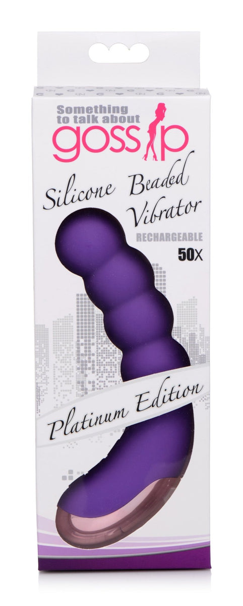 50X Silicone Beaded Vibrator - Purple - Royal Sins