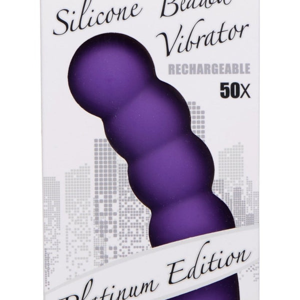 50X Silicone Beaded Vibrator - Purple - Royal Sins