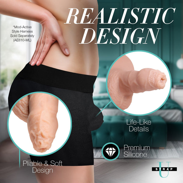 5.1" Uncut Silicone Packer Dildo - Light - Royal Sins