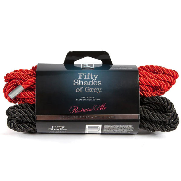 50 Shades RestrainMe BndagRope2pk RedBlk