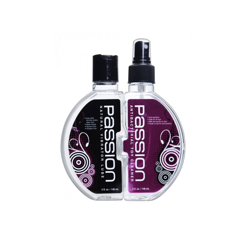 Passion Toy Cleaner & Vibrator Lubricant Combination Pack 5oz. Each