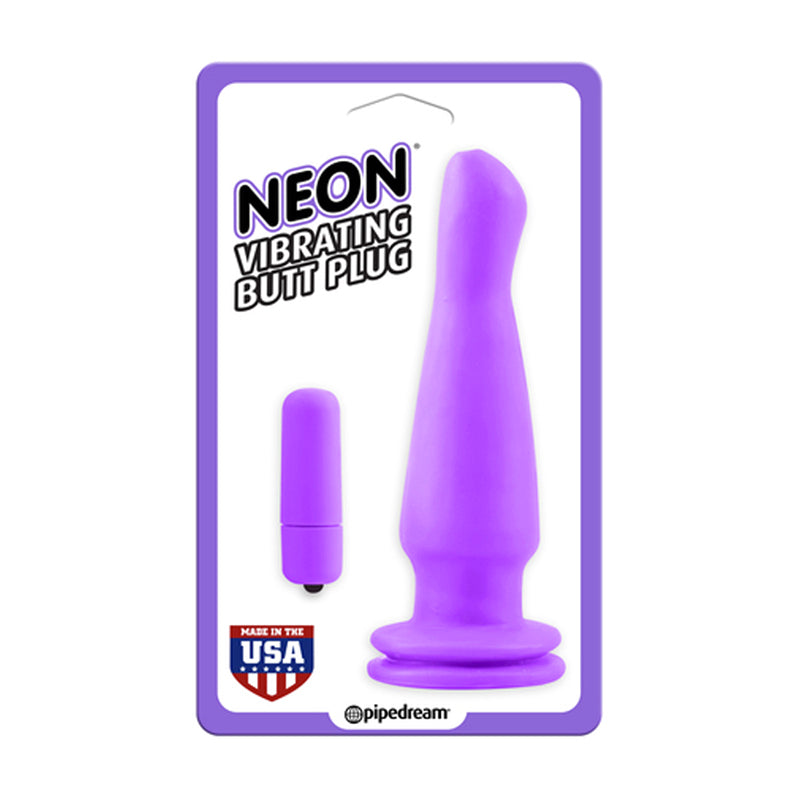 Neon Vibrating Butt Plug Purple