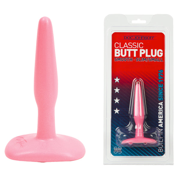 Classic Butt Plug - Smooth - Slim/Small Hot Pink