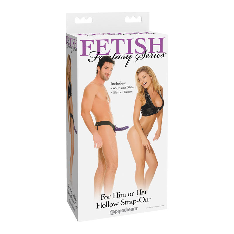 Fetish Fantasy Series For Him or Her 6 in. Hollow Strap-On Purple/Black