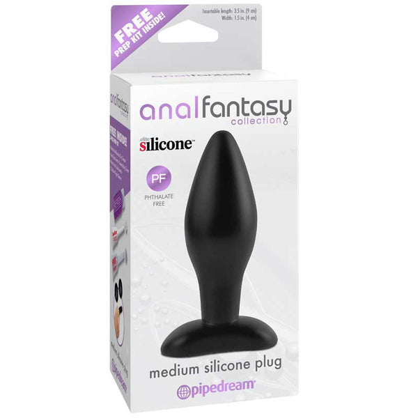 Anal Fantasy Collection Medium Silicone Plug Black