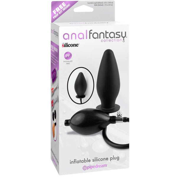 Anal Fantasy Collection Inflatable Silicone Plug Black