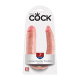King Cock Double Trouble Large 7 in. Realistic Dual-Ended Dildo Beige