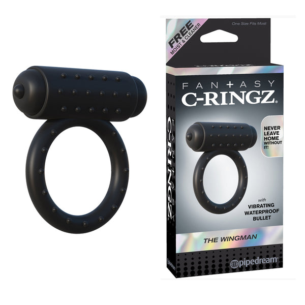 Fantasy C-Ringz The Wingman Vibrating Cockring Black