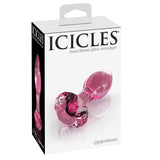 Icicles No. 79 Glass Anal Plug With Faceted Base Pink