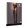 Le Desir Fishnet and Lace Garter belt Stockings Black O/S