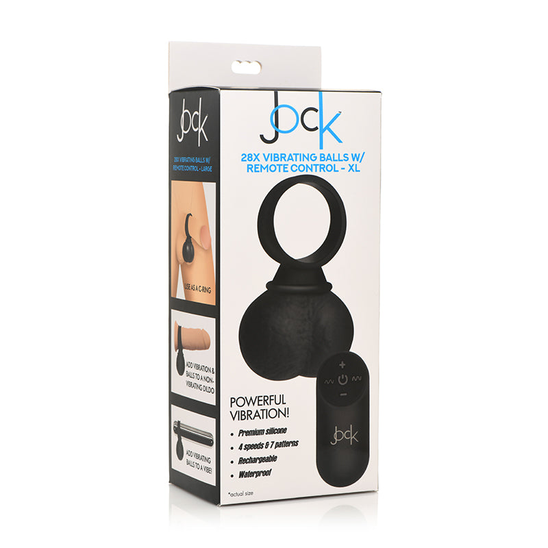 Jock 28X Vibrating Silicone Balls with Remote Control XL Black