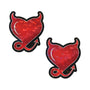 Pastease Glitter Devil Heart Pasties Red