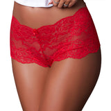 Magic Silk Sugar High Lace Boy Short Red S/M