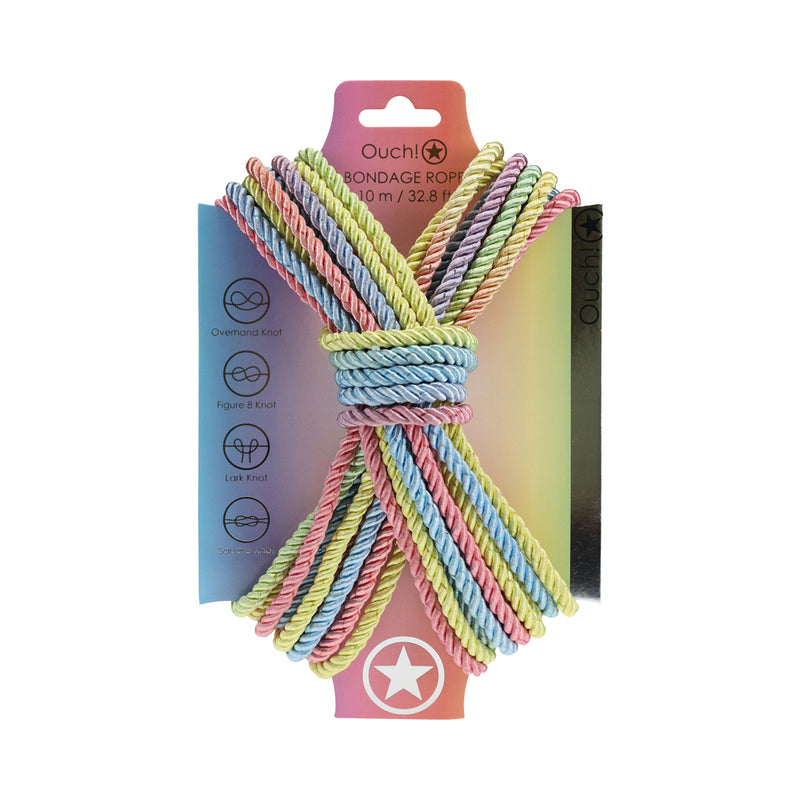 Ouch! Bondage Rope 10 m Nylon Multicolor Pastel